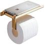 Beelee SUS 304 Stainless Steel Wall Mount Toilet Paper Holder, SUS304 Stainless Steel Bathroom Tissue Holder with Mobile Phone Storage Shelf, Golden