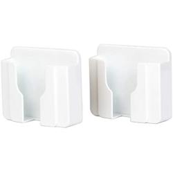 Wall Mount 3M Adhesive Mobile Phone Wall Charger Holder and Remote Control Stand Multipurpose Storage Box (White 2 Pack)