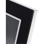 Happy Homewares Modern Polished Silver Aluminium & Black Glass 5" x 7" Picture Frame