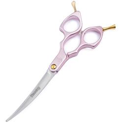 Moontay 6.5" Professional Curved Pet Grooming Scissor, Dog Cat Grooming Shear/Scissor with Ultra-Light Aeronautical Aluminum Handle, 440C Japanese Stainless Steel Grooming Scissor