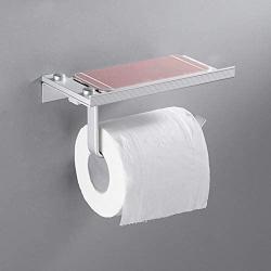 Fashion Toilet Roll Paper Rack Aluminum Wall-Mounted Mobile Phone Holder Bathroom Accessories