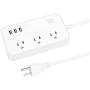 Desktop Power Strip Charging Station with 3 Fast Charge USB Ports 3 AC Outlets Extension Cord for Home, Office or Travel | Resourceful Power (White)