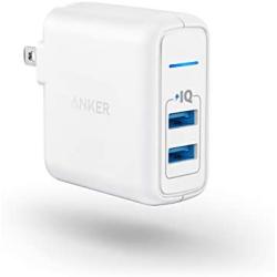 USB Charger, Anker Elite Dual Port 24W Wall Charger, PowerPort 2 with PowerIQ and Foldable Plug, for iPhone 11/Xs/XS Max/XR/X/8/7/6/Plus, iPad Pro/Air 2/Mini 3/Mini 4, Samsung S4/S5, and More