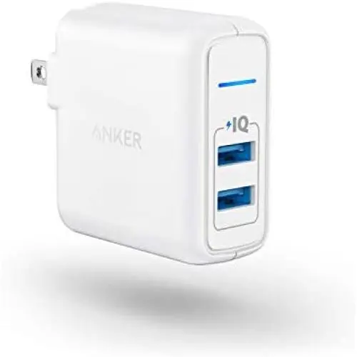 USB Charger, Anker Elite Dual Port 24W Wall Charger, PowerPort 2 with PowerIQ and Foldable Plug, for iPhone 11/Xs/XS Max/XR/X/8/7/6/Plus, iPad Pro/Air 2/Mini 3/Mini 4, Samsung S4/S5, and More USB Charger, Anker Elite Dual Port 24W Wall Charger, PowerPort 2 with PowerIQ and Foldable Plug, for iPhone 11/Xs/XS Max/XR/X/8/7/6/Plus, iPad Pro/Air 2/Mini 3/Mini 4, Samsung S4/S5, and More