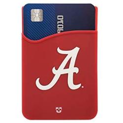 Alabama Crimson Tide Adhesive Silicone Cell Phone Wallet/Card Holder for iPhone, Android, Samsung Galaxy, Most Smartphones