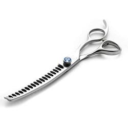 Moontay Professional Dog Grooming Chunkers Scissors, Upward Curved Pets Grooming Thinning/Blending Shears - Japan 440C Stainless Steel for Pet Groomers or Family DIY Use