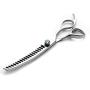 Moontay Professional Dog Grooming Chunkers Scissors, Upward Curved Pets Grooming Thinning/Blending Shears - Japan 440C Stainless Steel for Pet Groomers or Family DIY Use