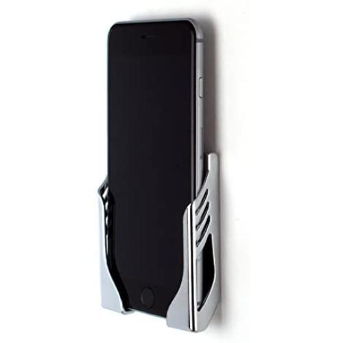 Dockem Damage-Free Wall Mount for iPhone 11, 11 Pro, 11 Pro Max, SE 2, XS/X, XS Max, XR, 8/7, 6S, 6, 8 Plus, 7 Plus, 6/6S Plus with 3M Command Strip Adhesives: Koala Mount Wall Dock [Chrome-Plated]