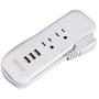 Small Power Strip with USB - NTONPOWER 2 Outlets 3 USB Portable Desktop Charging Station with 15 inches Wrapped Short Extension Cord, Travel Power Strip for for Hotel, Cruise, Home and Office - White