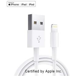 Apple iPhone/iPad Charging/Charger Cord Lightning to USB Cable[Apple MFi Certified] Compatible iPhone X/8/7/6s/6/plus/5s/5c/SE,iPad Pro/Air/Mini,iPod Touch(White 1M/3.3FT) Original Certified