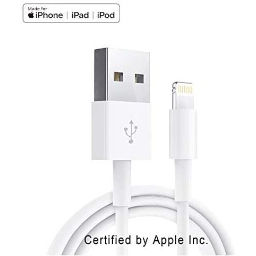 Apple iPhone/iPad Charging/Charger Cord Lightning to USB Cable[Apple MFi Certified] Compatible iPhone X/8/7/6s/6/plus/5s/5c/SE,iPad Pro/Air/Mini,iPod Touch(White 1M/3.3FT) Original Certified