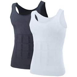 TOPTIE Men Slimming Body Shaper Compression Shirt Shapewear Sculpting Vest Muscle Tank