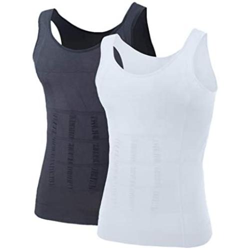 TOPTIE Men Slimming Body Shaper Compression Shirt Shapewear Sculpting Vest Muscle Tank