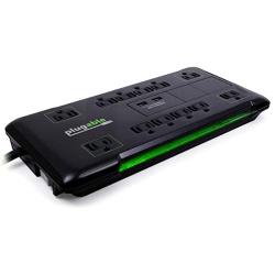 Plugable Surge Protector Power Strip with USB and 12 AC Outlets, Built-in 10.5W 2-Port USB Charger for Android, Apple iOS, and Windows Mobile Devices, 25 Foot Extension Cord