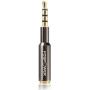 FosPower (1 Pack) 3.5mm Male to Female Auxiliary Stereo Audio Headphone Jack AUX Adapter [4-Conductor TRRS | 24K Gold Plated Plug] for iPhone, Smartphones, Tablets, Speakers, Microphone & Card Readers