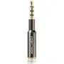FosPower (1 Pack) 3.5mm Male to Female Auxiliary Stereo Audio Headphone Jack AUX Adapter [4-Conductor TRRS | 24K Gold Plated Plug] for iPhone, Smartphones, Tablets, Speakers, Microphone & Card Readers