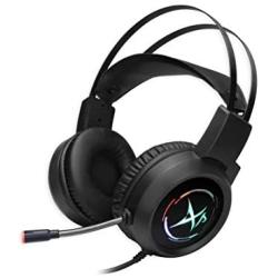 Gaming Headset for PS4 PC Xbox One Controller Noise Cancelling Over Ear Headphones with Mic RGB LED Light Bass Surround Soft Memory Earmuffs