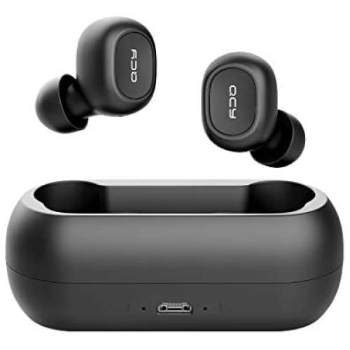 QCY T1 True Wireless Earbuds with Microphone, TWS 5.0 Bluetooth Headphones,Compatible for iPhone, Android and Other Leading Smartphones, Black