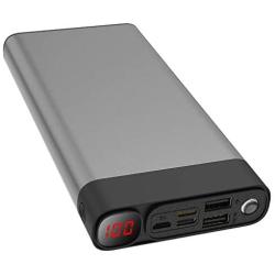 Portable Charger 30000mAh 2USB Ports/Super Bright Flashlight Portable Charger Quick Charge Phone Pad (Black 30000mAh)