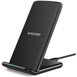 Amoner Wireless Charger, Qi-Certified 15W Fast Wireless Charging Stand Compatible with Galaxy S10/S9/S9+/S8/S8+, iPhone 11/11 Pro/11 Pro Max/Xs Max/Xs/XR/X/8/8Plus(No AC Adpater)