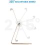 OMOTON Adjustable Tablet Stand iPad Stand Compatible with iPad 10.2 2019, New iPad Pro 11/12.9 inch 2020, iPad 9.7 2018, iPad Mini, iPad Air, Nintendo Switch, and All Cellphones Smart Phones, Gold