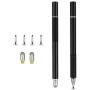 Stylus Pen, Universal Stylus, Stylus para Pantallas táctiles, Disc Stylus Touch Screen Pens for All Capacitive Touch Screens Cell Phones, Tablets, Laptops, 2 Pieces + 6 Bonus Replacement Tips (Black)