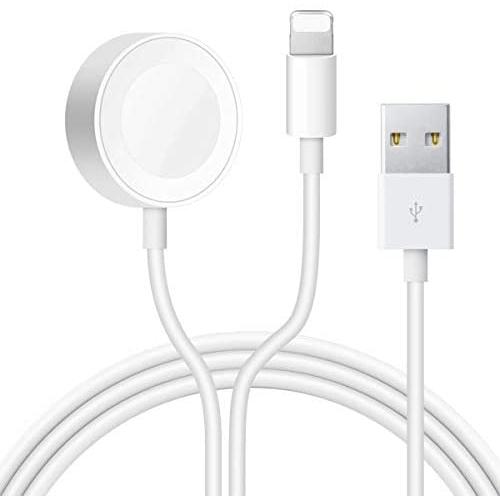 Update Version iWatch Charger Compatible with iPhone Charger, 2 in 1 Portable Wireless Watch Charger Apply for iWatch Charging Cable for iWatch Series 5/4/3/2/1 & iPhone 11/XR/XS/MAX/X & iPad Series