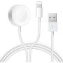 Update Version iWatch Charger Compatible with iPhone Charger, 2 in 1 Portable Wireless Watch Charger Apply for iWatch Charging Cable for iWatch Series 5/4/3/2/1 & iPhone 11/XR/XS/MAX/X & iPad Series