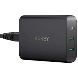 USB C Charger AUKEY 72W 3-Port Fast Charger with 60W Power Delivery 3.0 Ultra Compact PD Adapter for MacBook Pro, Dell XPS, iPhone 11 Pro Max/SE, Galaxy S10, iPad Pro, AirPods Pro, Pixel 4XL, Switch