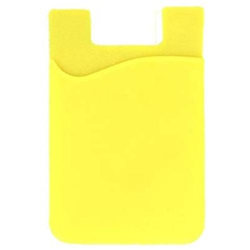 Phone Wallet, ARKTEK Stick On Sleeve Cell Phone Wallet Case Adhesive Silicone Credit Card Holder (Yellow)