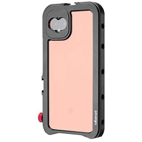 ULANZI Pixel 4 Aluminum Video Cage, Protective Smartphone Vlog Frame Housing Rig w Lens Adapter/1/4 Tripod Screw/2 Cold Shoe Mounts for Microphone LED Video Light for Google Pixel 4 Vlogging