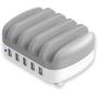 HOPEROAD 5- Port Charging Station for Multiple Devices, iPhone Docking Station for iPhone, Samsung, Cell Phone, iPad, and Other Electronics, Compatible USB Charging Station (White)