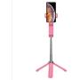 Without Battery It Tripod Selfie Stick Does not disassemble All-in-one Mobile Phone Horizontal and Vertical Shooting Universal Bluetooth Selfie Beauty Shot Artifact (Pink)