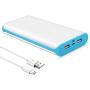 20000mAh Phone Battery Pack,Dual USB Output Portable Cell Phone Charger, External Cell Phone Battery Pack, Power Bank with LED Light for Smart Phone, iPhone, iPad & Samsung Galaxy & More (Blue)