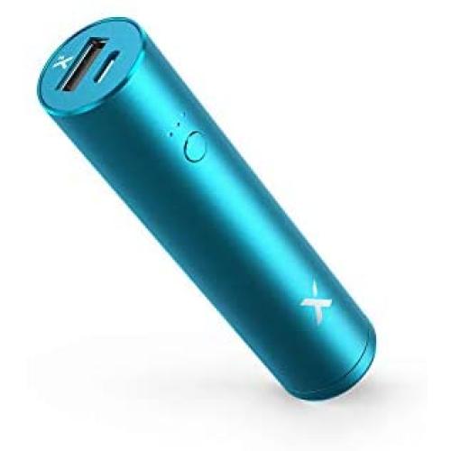 Lipstick Battery Charger 3350mAh Xcentz, Mini Portable Charger Compact External Battery Premium Aluminum with Flashlight Pocket Power Bank Phone Charger for iPhone Samsung Android Smartphone(Blue)