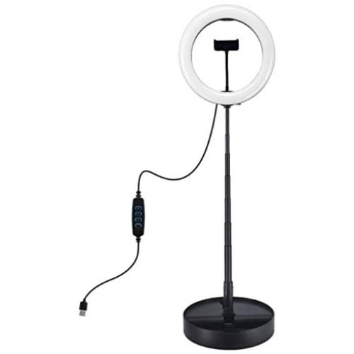 Selfie Ring Light with Tripod Stand with Phone Holder for, Live Stream,Self-Portrait Shooting (Black,1 X Fill Light + 1 X Stand, 10.2in)