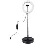 Selfie Ring Light with Tripod Stand with Phone Holder for, Live Stream,Self-Portrait Shooting (Black,1 X Fill Light + 1 X Stand, 10.2in)