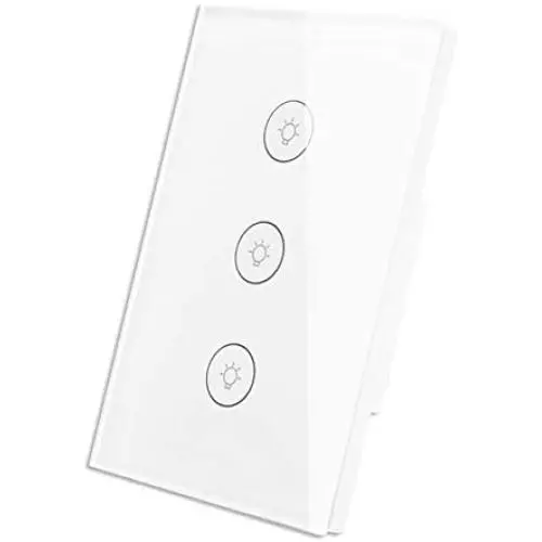 WiFi Smart Wall Touch Light Switch Glass Panel Wireless Remote Control by Mobile APP Anywhere Compatible with Alexa,Timing Function No Hub Required (Wall Switch 3 Gang) WiFi Smart Wall Touch Light Switch Glass Panel Wireless Remote Control by Mobile APP Anywhere Compatible with Alexa,Timing Function No Hub Required (Wall Switch 3 Gang)