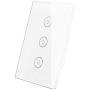 WiFi Smart Wall Touch Light Switch Glass Panel Wireless Remote Control by Mobile APP Anywhere Compatible with Alexa,Timing Function No Hub Required (Wall Switch 3 Gang)
