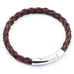 crintiff - Horsehair Bracelet for Men and Women - Collection Montana - Runded Braid - Choice of 5 Colors - Size from 6.7 to 8.3in