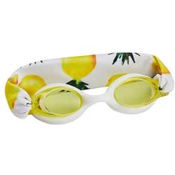 tsdjy Cool Yellow Tropical Pineapple Swim Goggles，Summer Fashion Anti Fog Uv Swim Goggles with Fabric Strap,Gifts Ideas for Kids，Teens，Girl，Boy,Toddler with Headband