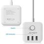 Power Strip with usb ports JSVER USB Power Strip, 4.92 Ft Extension Cord with 3 Outlets 3 USB Ports, power cube with usb for Travel, Home, Office, Phones, iPhone X/XS/XR, Tablets, Cruise Ship (White)