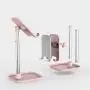 Cell Phone Stand, Tekpluze Angle Height Adjustable Cell Phone Stand for Desk,Thick Case Friendly Phone Holder Stand for Desk, Compatible with All Mobile Phones (Pink) Cell Phone Stand, Tekpluze Angle Height Adjustable Cell Phone Stand for Desk,Thick Case Friendly Phone Holder Stand for Desk, Compatible with All Mobile Phones (Pink)