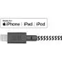 Native Union Night Cable - 10ft Ultra-Strong Reinforced [Apple MFi Certified] Durable Lightning to USB Charging Cable with Weighted Knot for iPhone/iPad (Zebra)