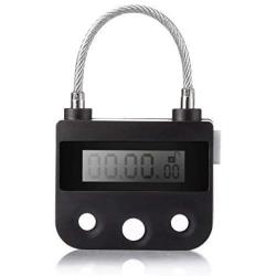 99 Hours Max Timing Lock - USB Rechargeable Time Out Padlock with LCD Display of Hiplaygirl (Black)