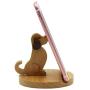 Amamcy Cute Dog Cell Phone Holder Stand, Wooden Smartphone Desk Holder for iPhone Xs/Max/XR/X/8/7 Plus/Google Pixel/Samsung Galaxy Note