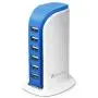 6-Port USB Wall Charger Desktop Charging Station Quick Charge 2.1,Compatible with Compatible fo Tablets Smartphones and More(Blue) 6-Port USB Wall Charger Desktop Charging Station Quick Charge 2.1,Compatible with Compatible fo Tablets Smartphones and More(Blue)
