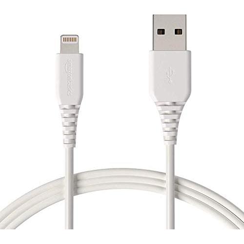 AmazonBasics MFi-Certified Lighting to USB A Cable for Apple iPhone and iPad - 6 Feet (1.8 Meters) - White