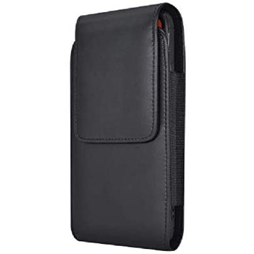 PU Leather Large Cell Phone Case Swivel Belt Clip Holster Holder for Galaxy S20 Ultra A70, LG V60 ThinQ, Blu Studio View 2019, Xperia 1 10 Plus XA1 Ultra, ZTE Blade Z Max Z982, Coolpad REVVL Plus