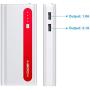 Aibocn 10000mAh Portable Power Bank External Battery Charger with Flashlight for iPhone iPad Samsung Galaxy Compatible with Smartphones Tablet - Red